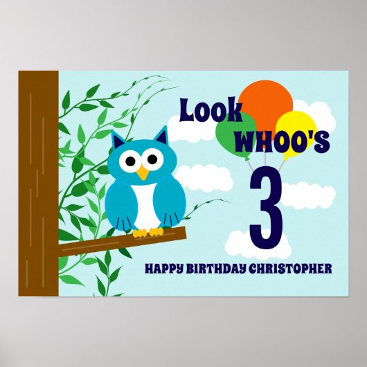 Owl Birthday Poster (Vorne)