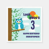 Owl Birthday Serviette (Vorderseite)