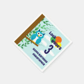 Owl Birthday Serviette (Ecke)