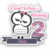 Owl Birthday Sticker (Vorderseite)