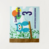 Owl Birthday Wandteppich (Vorderseite)