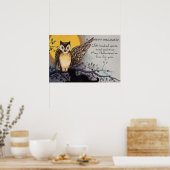 Owl Black Cat Full Moon Tree Night Poster (Küche)