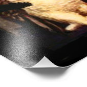 Owl Black Cat Full Moon Witch's Hat Fotodruck (Ecke)