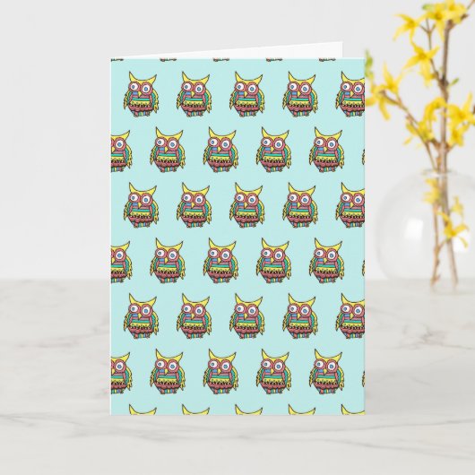 Owl Blank Inside Card Karte (Gelbe Blume)