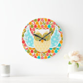 Owl Boheme White Owl Clock Große Wanduhr (Zuhause)