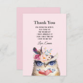 OWL, Bohemian, boho blumenreich Dankeskarte (Vorne/Hinten)