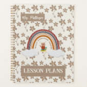 Owl Boho Floral Teacher Planner Planer (Vorderseite)