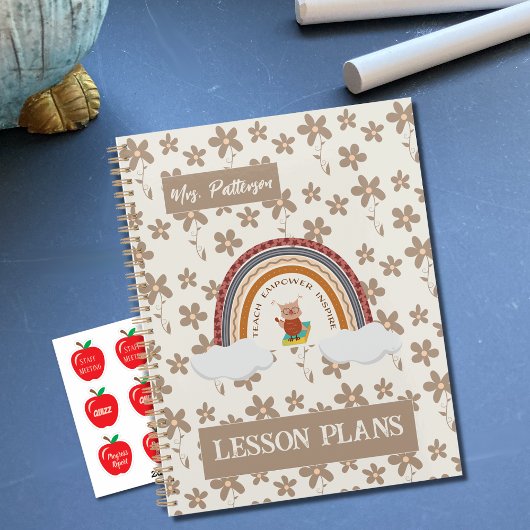 Owl Boho Floral Teacher Planner Planer