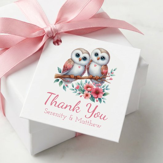 Owl Boho Rustic Country Woodland Wedding Thank You Geschenkanhänger