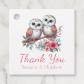 Owl Boho Rustic Country Woodland Wedding Thank You Geschenkanhänger (Vorderseite)
