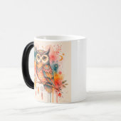 owl boho watercolor mugs verwandlungstasse (Vorderseite Links)