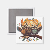 Owl Branch Magnet (Vorderseite/Rückseite)