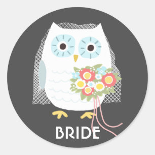 Owl Bride   Neugezogene Ehefrau   Custom Bridal Runder Aufkleber