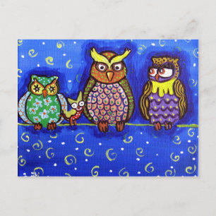 Owl bringt Spaß an der Folklokunst zusammen Postkarte