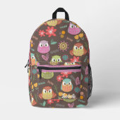Owl Brown Bedruckter Rucksack (Vorderseite)