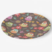 Owl Brown Pappteller (Schrägansicht)