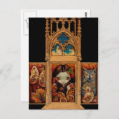 "Owl Butterfly Triptych" Postkarte (Vorne/Hinten)