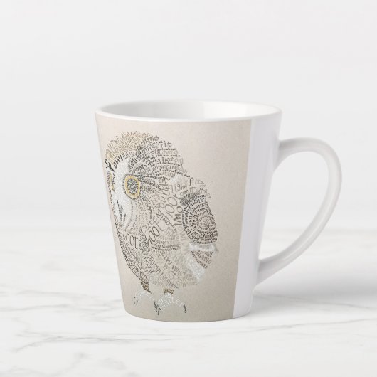 Owl Calligram Latte Tasse (Rechts)