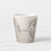 Owl Calligram Latte Tasse (Vorderseite)
