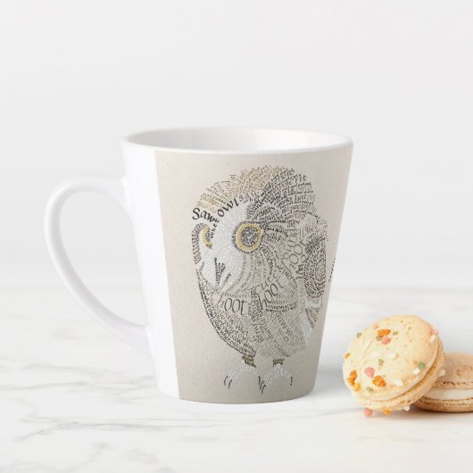 Owl Calligram Latte Tasse (Beispiel)