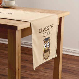 Owl Cartoon Abschluss Table Runner Kurzer Tischläufer