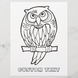 Owl Cartoon Colour Book Page