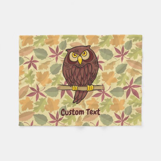 Owl Cartoon Fleece Blanket (Vorderseite (Horizontal))
