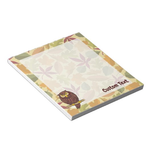 Owl Cartoon Notepad Notizblock (angewinkelt)