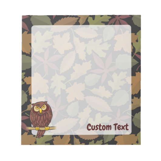 Owl Cartoon Notepad Notizblock (Vorderseite)