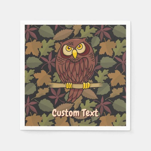 Owl Cartoon Paper Napkins Serviette (Vorderseite)