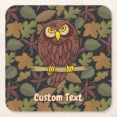 Owl Cartoon Square Paper Untersetzer (Vorderseite)