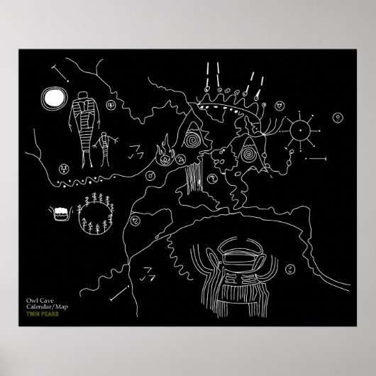 Owl Cave Map - Zwillingsspitzen Poster (Vorne)