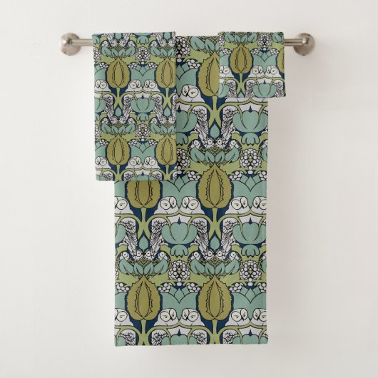 Owl CFA Voysey Badhandtuch Set (Insitu)