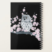 Owl Cherry Blossom Pink Black | Name/Jahr hinzufüg Planer (Rückseite)