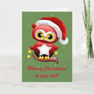 Owl Christmas greetings Feiertagskarte