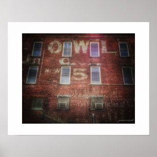 Owl Cigar Geist-Schild Poster Druck
