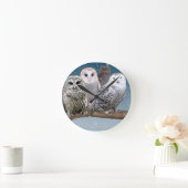 Owl Clock Runde Wanduhr (Zuhause)