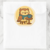 Owl Coffee Break Sticker (Tasche)