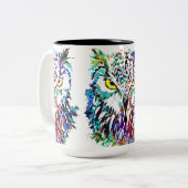 Owl Coffee Tasse | Farbiges Schaf | Abstrakter Wür (Vorderseite Links)