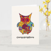 Owl Collage Karte (Gelbe Blume)