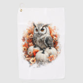 Owl Country Pumpkin Golfhandtuch (Vorderseite)