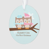 Owl Couple Custom Christmas Ornament (Vorderseite)