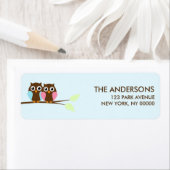 Owl Couple Rücksendeadressen-Aufkleber (Insitu)