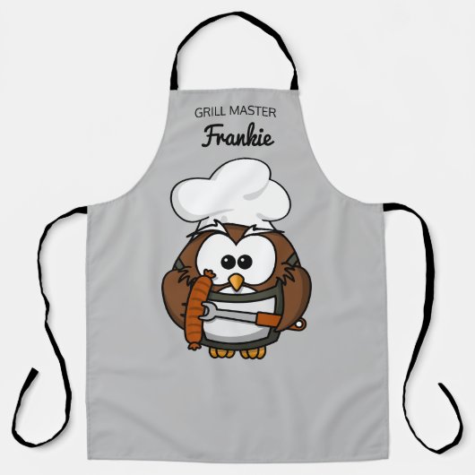Owl Custom Grillmaster Schürze Vater Geschenk (Vorderseite)