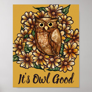 Owl Daisis Poster