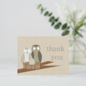 Owl Danke Postkarte (Stehend Vorderseite)
