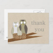 Owl Danke Postkarte (Vorne/Hinten)