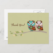 Owl Danke Postkarte (Vorne/Hinten)