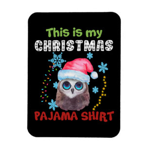 Owl Das ist mein Weihnachts-Pajama-Shirt Magnet