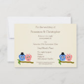 Owl Design Champagne farbig Wedding RSVP Karte (Rückseite)